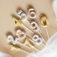 1st happy birthday number 0 9 candle opera collection gold silver champagne wedding anniversary cake toppre dress up decorations