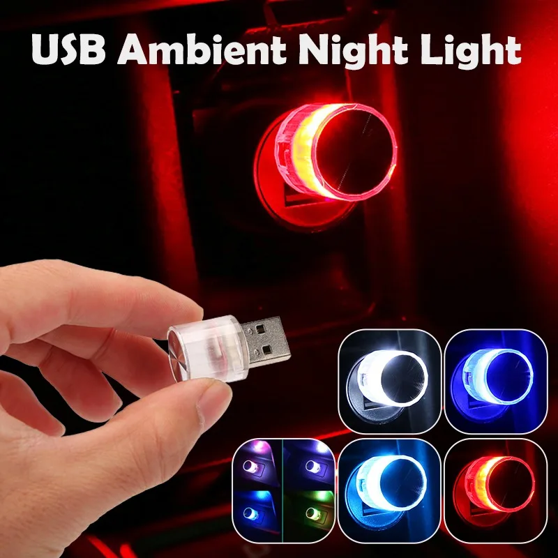 

Car Mini USB LED Atmosphere Lights Decorative Lamp For Party Ambient Modeling Automotive PortablePlug Play Auto Interior Led