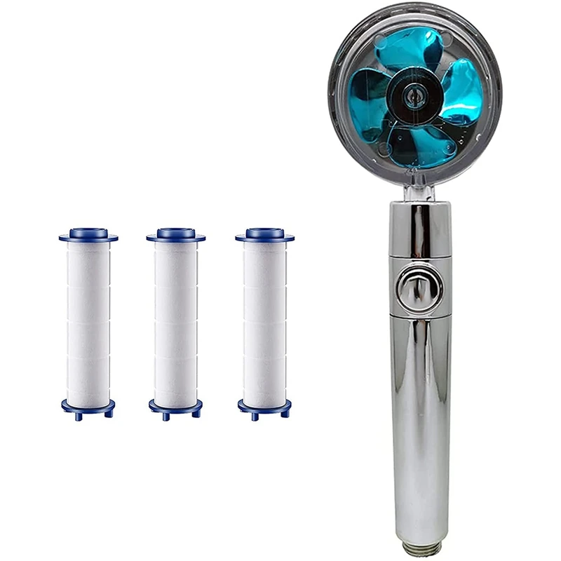 

High Pressure Shower Heads, Handheld Turbo Fan Shower,Hydro Jet Shower Head Kit with 3 Filters, Turbocharged Shower Head