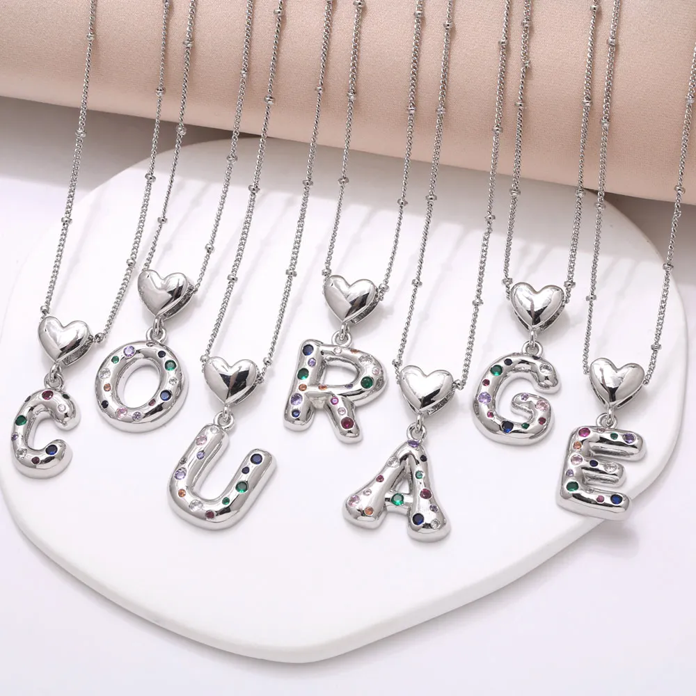 Ожерелье FLOLA nker66 для женщин многоцветное колье с буквами инициала и кристаллами в
