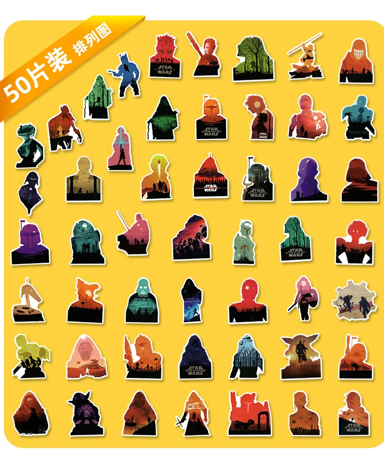 50 шт./партия водонепроницаемые аниме-наклейки Звездный истребитель - купить по