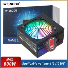 IWONGOU Power Supply For PC 600W Max 24pin 12v Atx Fonte 600W Max Computer Font For Gaming Desktop GAMESD600 PSU