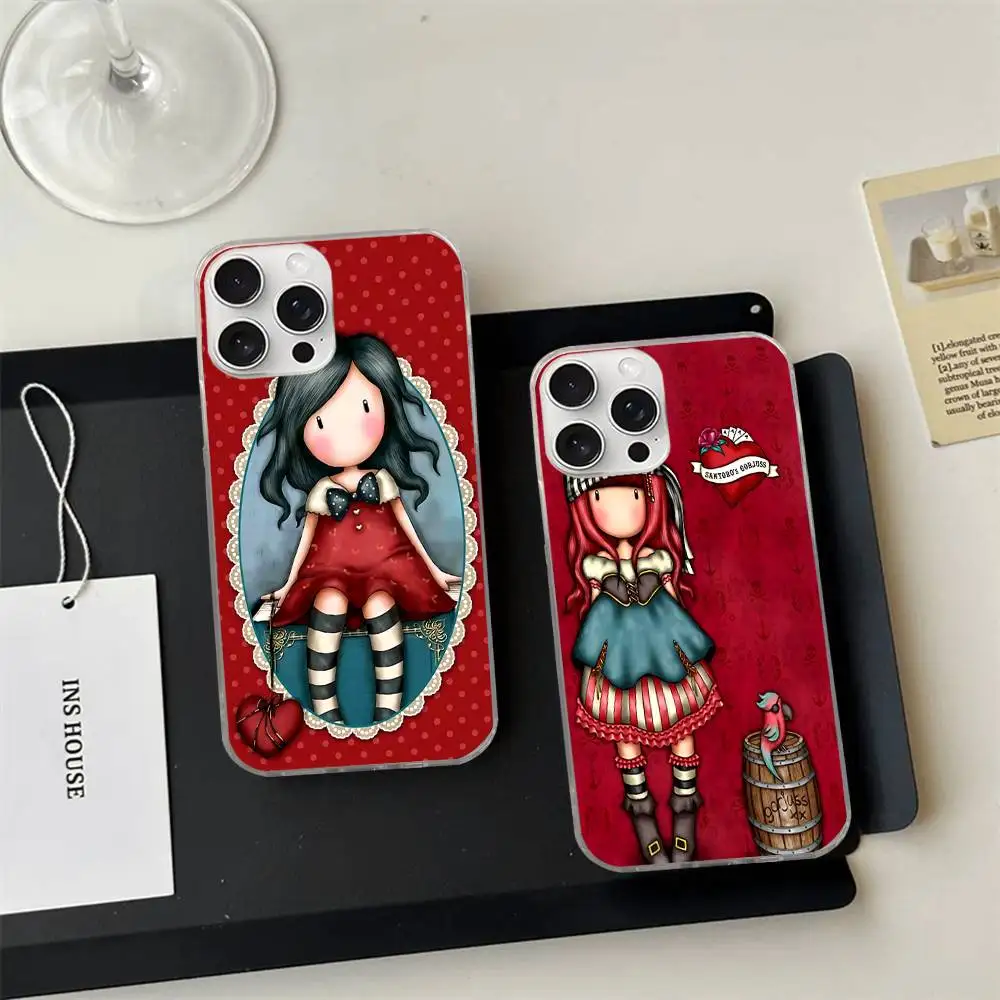 Фото S-Santoro G-Gorjuss Cute для iPhone 14 Pro Max 13 17 11 16 12 15 Air Plus, атласный разноцветный чехол для телефона №3