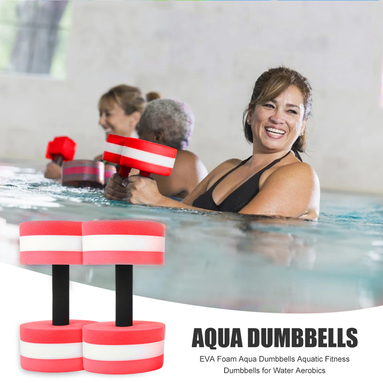 

2pcs Water Weight Workout Aquatic Dumbbells Foam Barbell Fitness Swimming Pool Gym Floating Dumbbells Use For Swimming Pool
