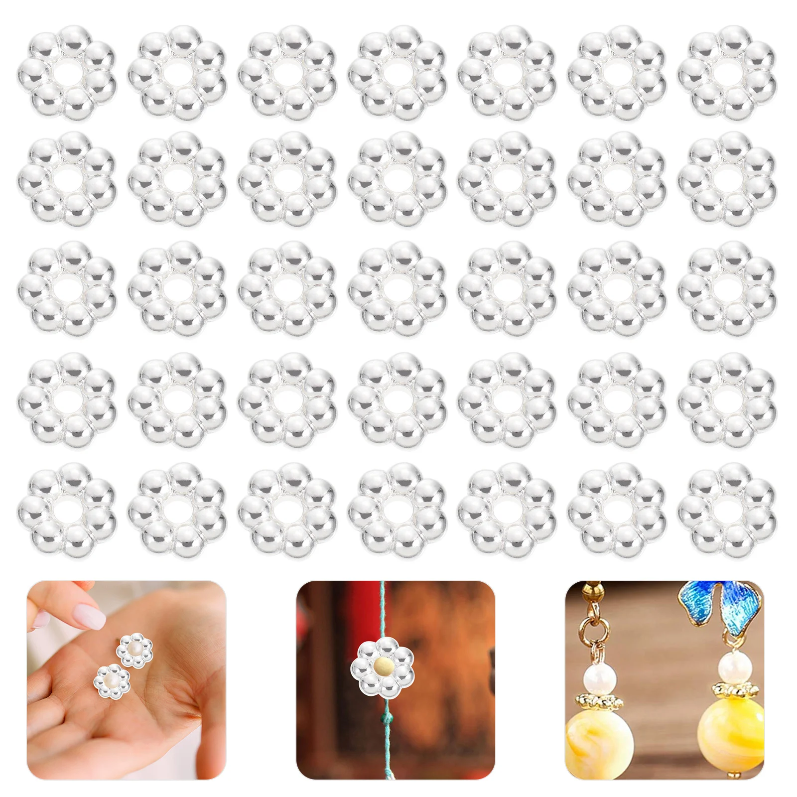 

Beads Flower Spacer Bead Jewelry Bracelet Charm Making Necklace Loose Spacerstube Earring Acrylicdiy Rose Tibetan End Cap