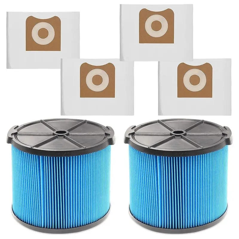 Фото Сменный фильтр A20F-2Pack VF3500 для портативных пылесосов Ridgid объемом 3-4,5 галлонов (для сухой и влажной уборки) + 4 пакета фильтрующих мешков VF3501 №1