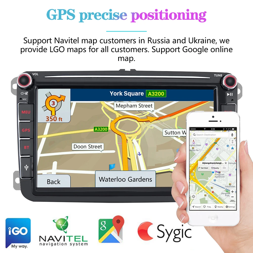 Автомагнитола 8 дюймов мультимедийный плеер на Android 10 для Volkswagen Skoda Seat Octavia Golf Touran