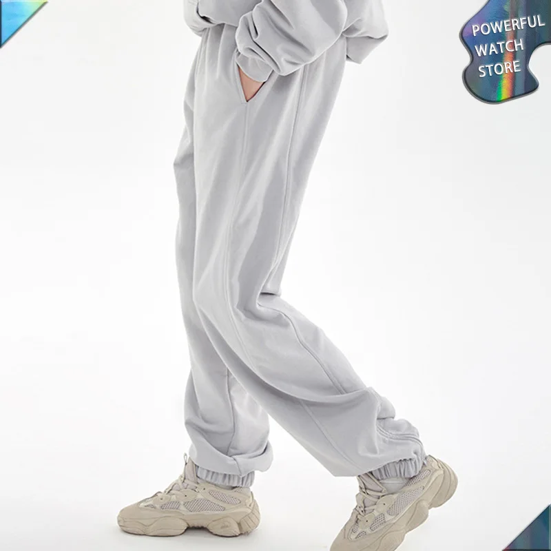 

2023 Spring/Summer New Style Pure Cotton Casual Basic Straight Tube Loose Jogger Pants Leg Side Zipper Solid Color Sports Pants