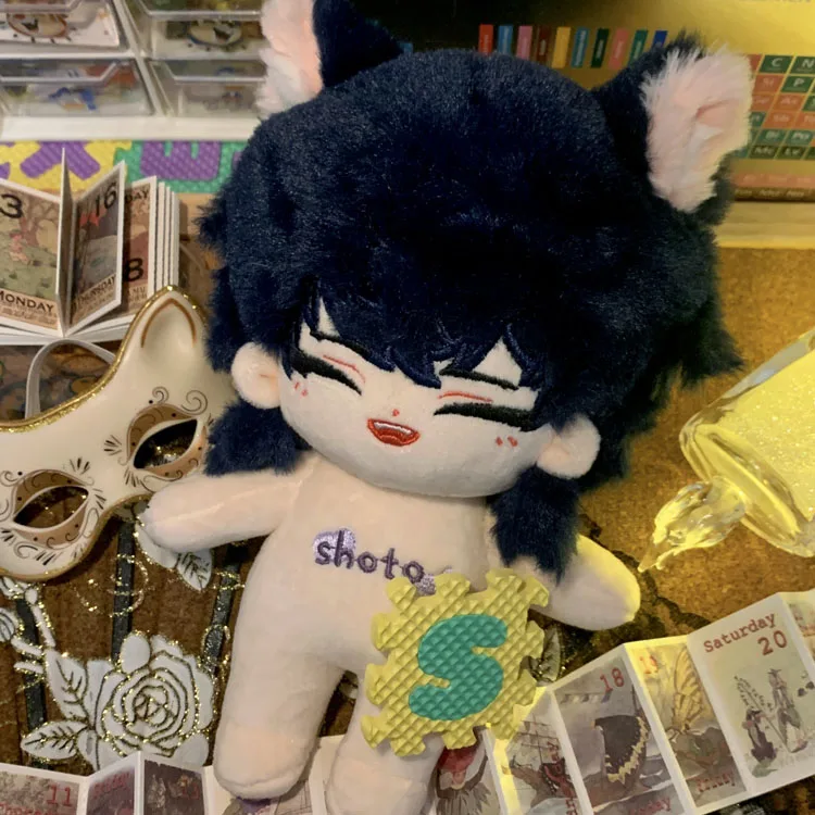 

Anime Game Virtual YouTuber shoto 20cm Beast Ears Love Laughing Plushie Toys Doll Body Cosplay Dress Up Clothes Toy Fans Gifts