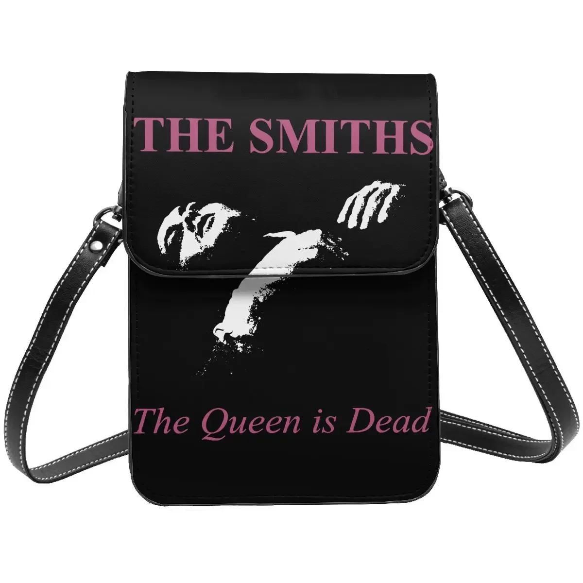 The Smiths The Queen Is Dead Leather Cell Phone Bag Accessories Fashionable Rock Music Mini Shoulder Bag Card Case Durable