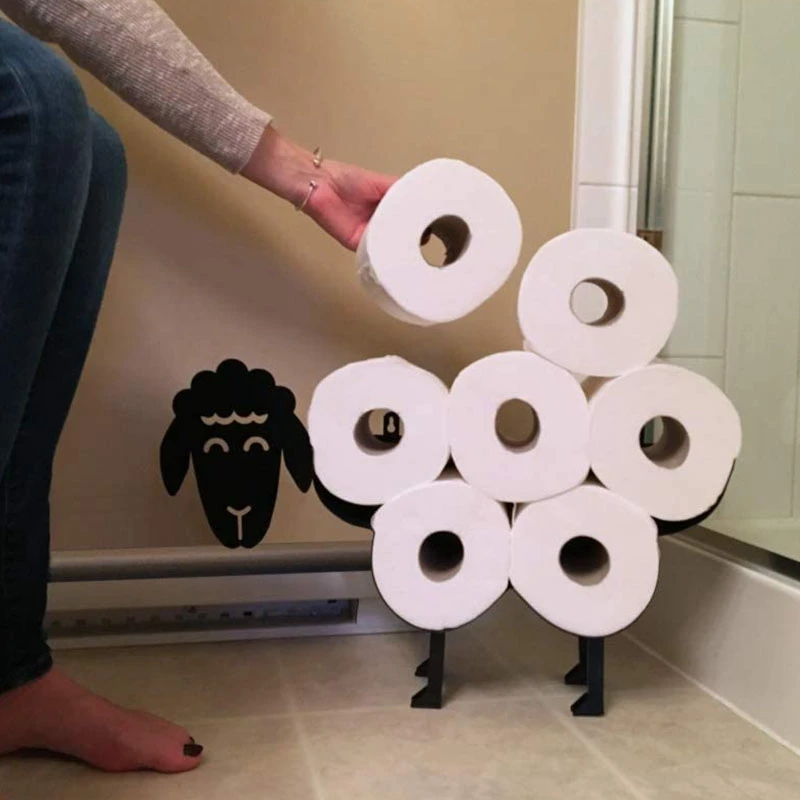 

Sheep Decorative Toilet Paper Holder Standing Bathroom Tissue Storage Toilet Roll Holder Paper Bathroom Iron Storage