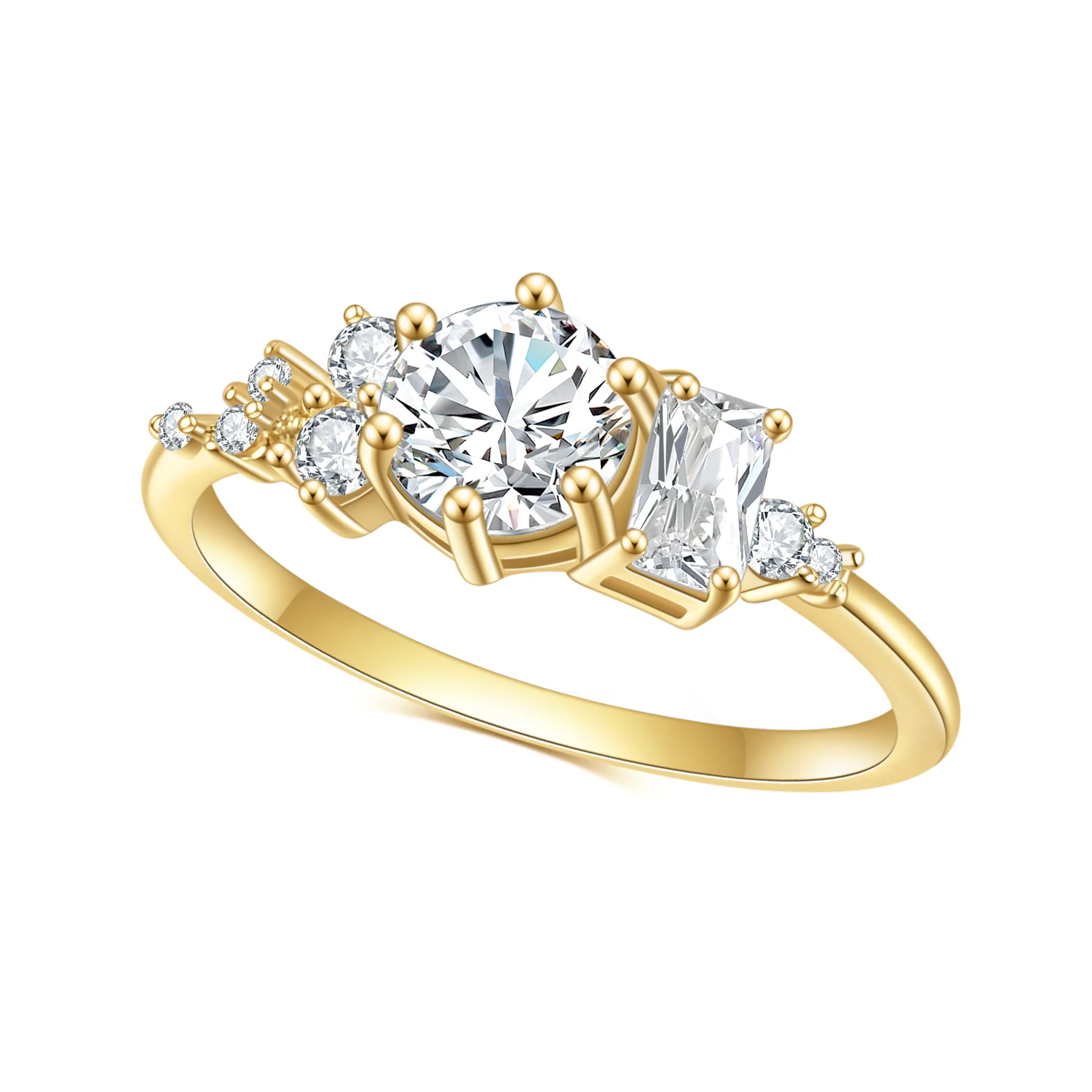 

GEM'S BALLET 925 Silver 585 14K 10K Gold 1.3Ct Colorless Dahlia Moissanite Vintage Style Engagement Rings For Women Wedding