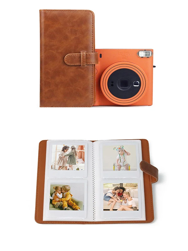 Фотоальбом из ПУ кожи в стиле ретро, 80 карманов, подходит для Instax Square, пленка для Fujifilm SQ1, SQ6, SQ20, SQ10, SP3, аксессуары для камеры