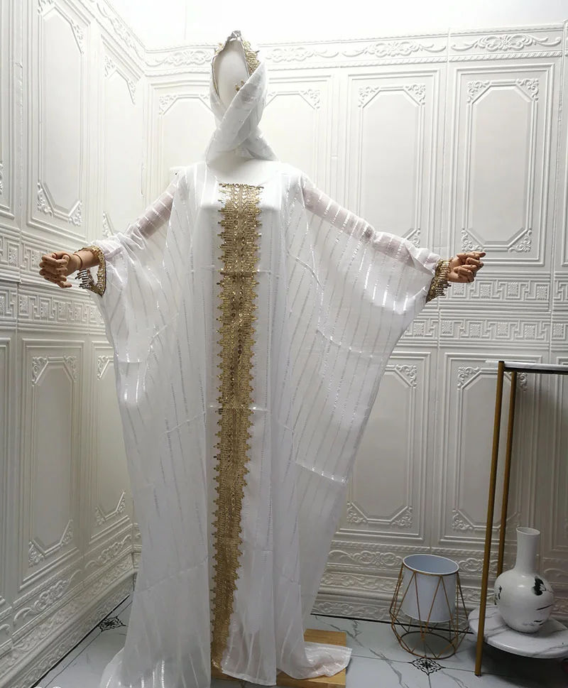 Spring Summer Muslim Fashion Style O-neck Long Sleeve Polyester Red Black Blue White Long Abaya African Dresses for Women