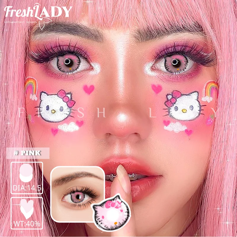 

FRESHLADY 1Pair Cute Fashion Color Contact Lenses For Eyes New Series Natural Cosmetic Contact Lenses Eyes Makeup Lens Yearly