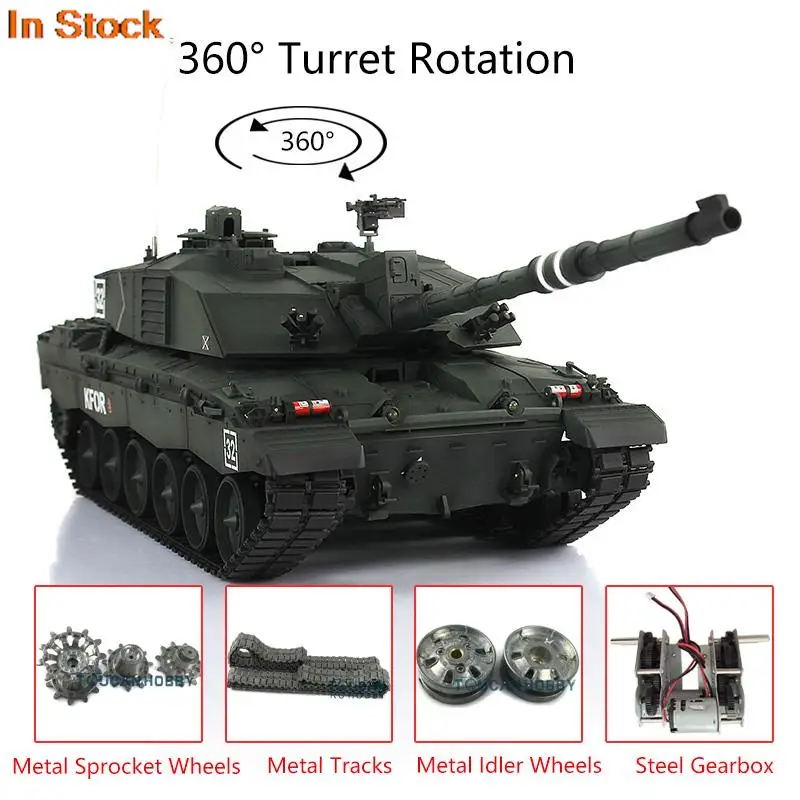 

Heng Long 1/16 Dark Green 7.0 Upgrade Challenger II RC Tank 3908 W/ 360° Turret Infrared Army Toys DIY BB Unit TH17748