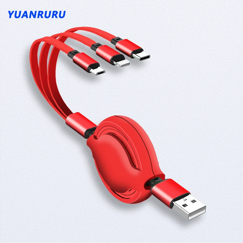 

Charge Cable 3 in 1 cable For Android iphone Type-c Mobile Phone Multi-function Usb One Dragging Three Data Charge Cable