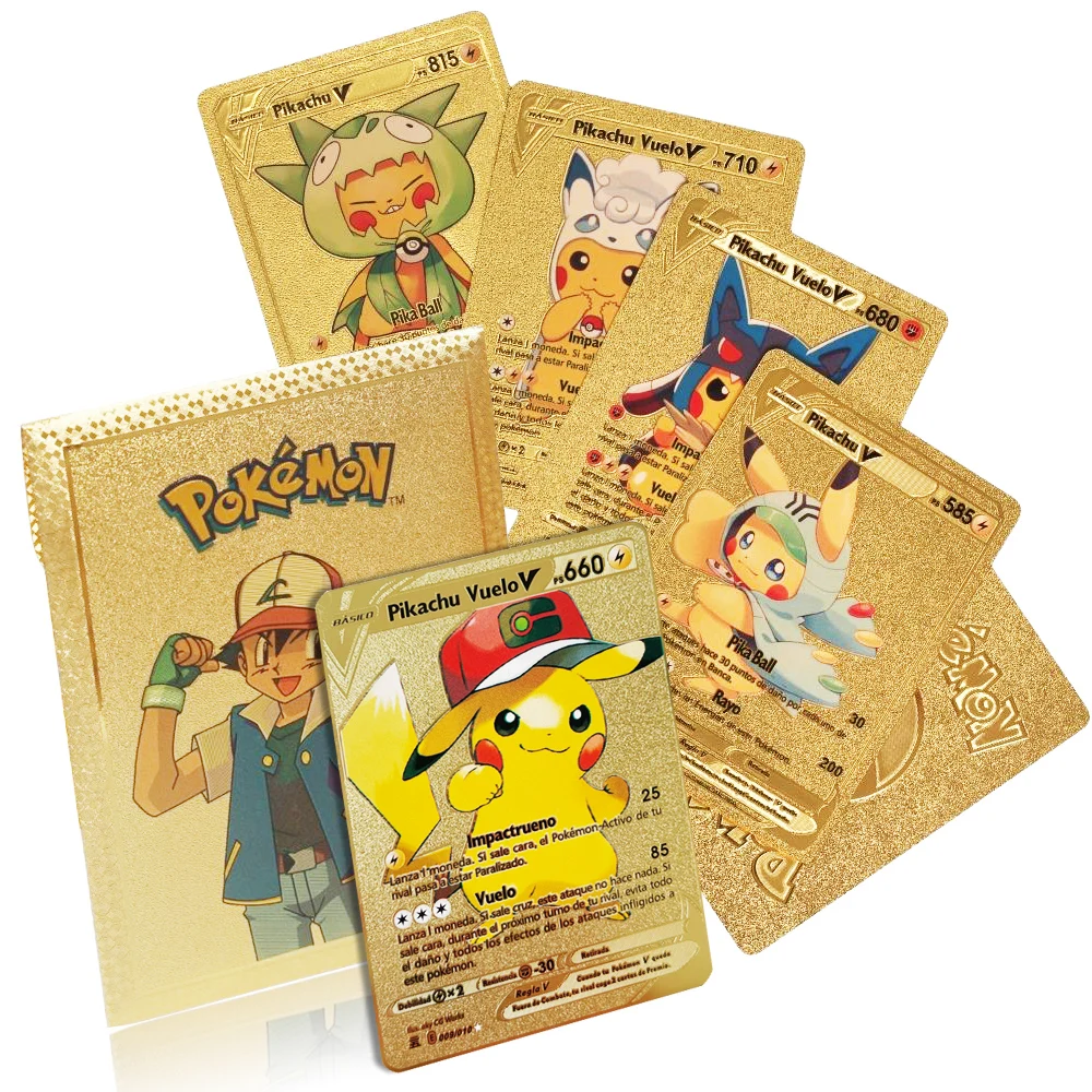 

10PCS Pokemon Cards 150 Patterns Not Repeating Metal Gold Vmax GX Energy Card Charizard Pikachu Rare Collection Battle Toys Gift
