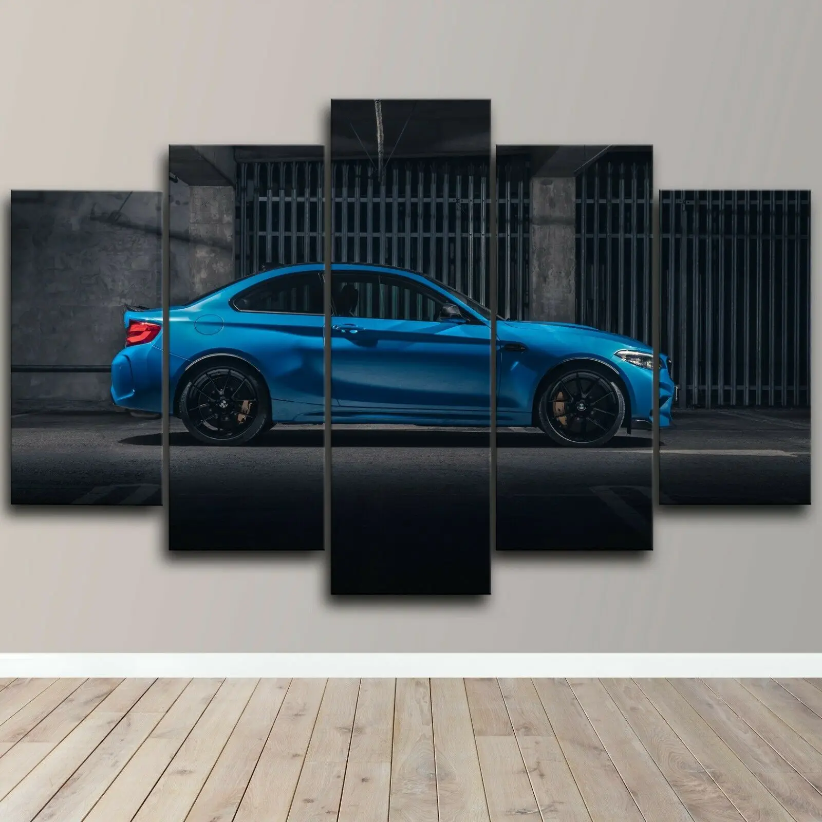 

Синий спортивный автомобиль боковой вид холст настенный художественный принт Декор для дома печатные изображения HD 5 панель постер Декор для комнаты картины без рамки