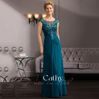 cathy grace chiffon embroidered mother of the bride dresses a line 34 sleeves party dresses grace woman formal dinner dresses