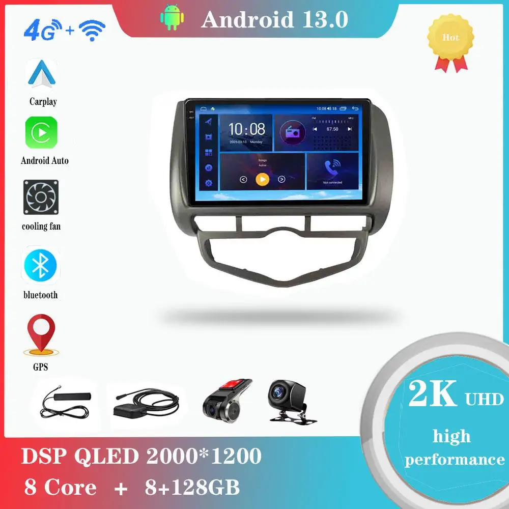

Android 12.0 For HONDA JAZZ City 2002-2007 Multimedia Player Auto Radio GPS Carplay 4G WiFi Bluetooth DSP