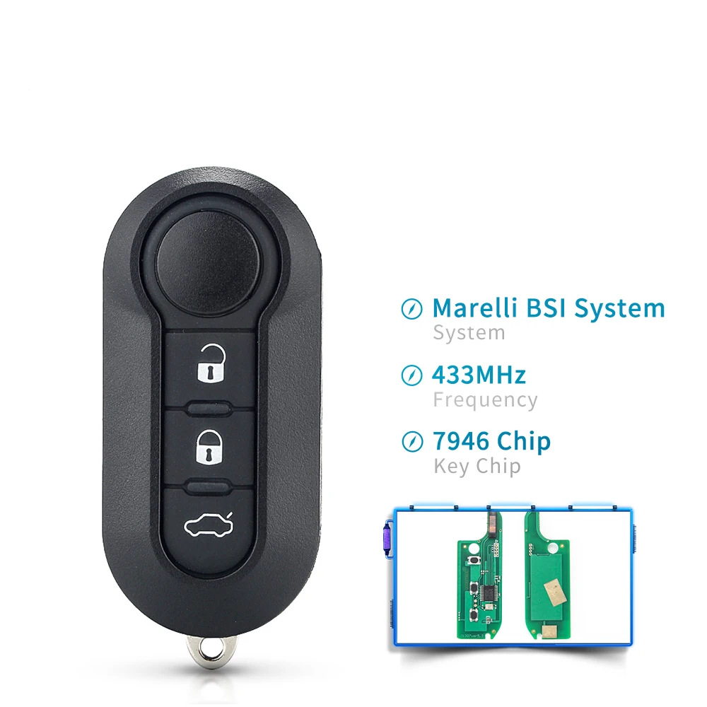 

KEYYOU дистанционный Автомобильный ключ для Fiat 500 500L Punto Florino Doblo Qubo Punto Evo Grande Punto 433 МГц Marelli / Delphi BSI System 3B