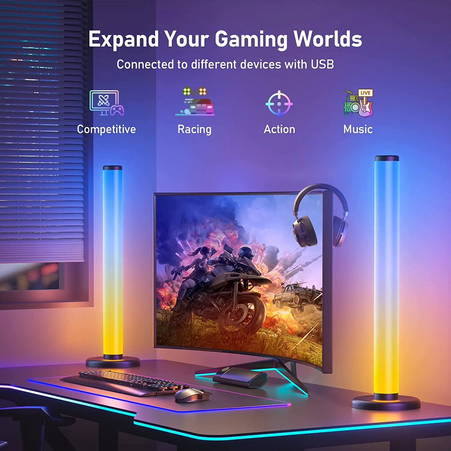 

Светодиодная RGB-подсветка для телевизора, 360 °