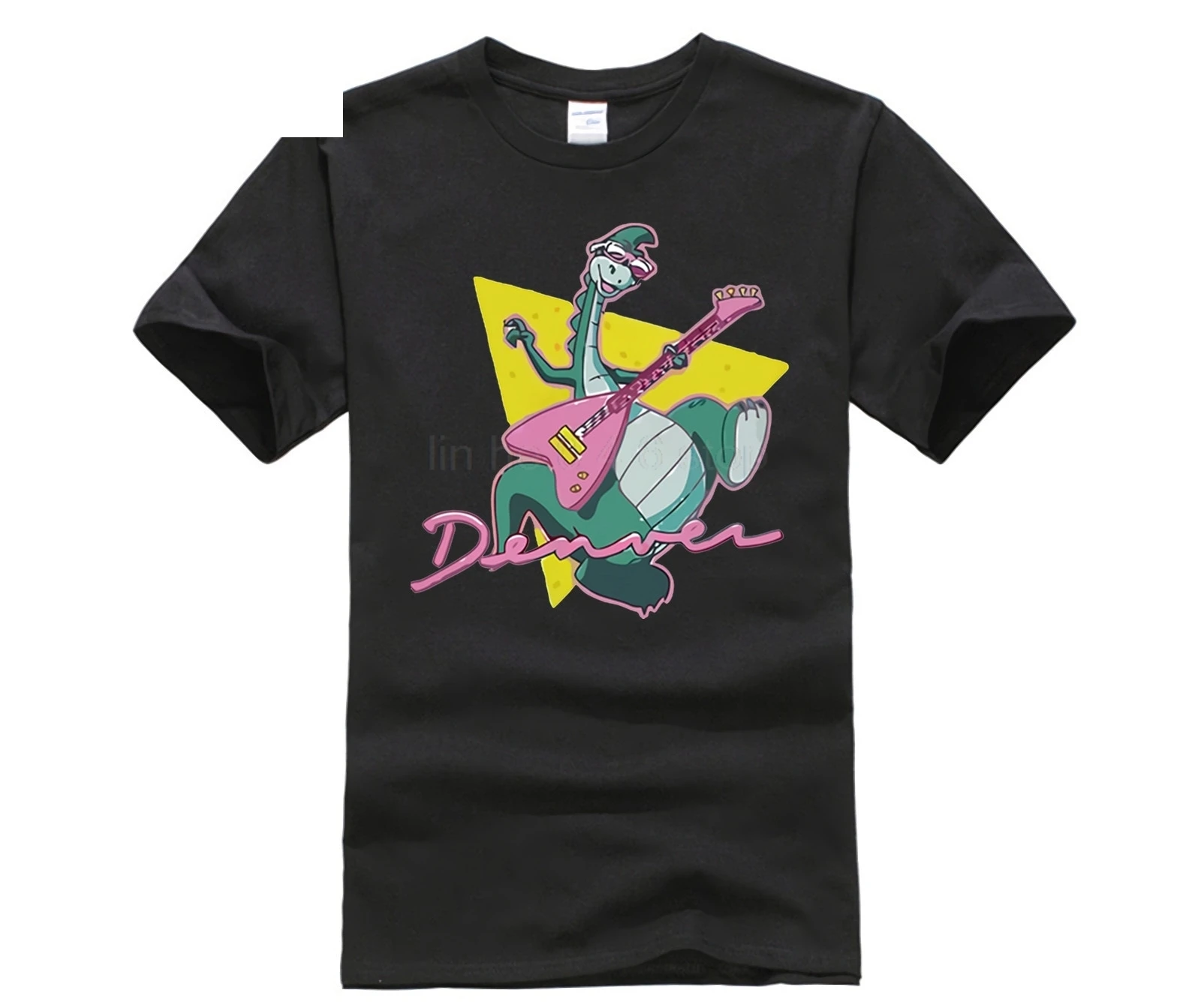 Футболка Денвер Последний динозавр играющая на гитаре рок-н-ролл дизайнерская
