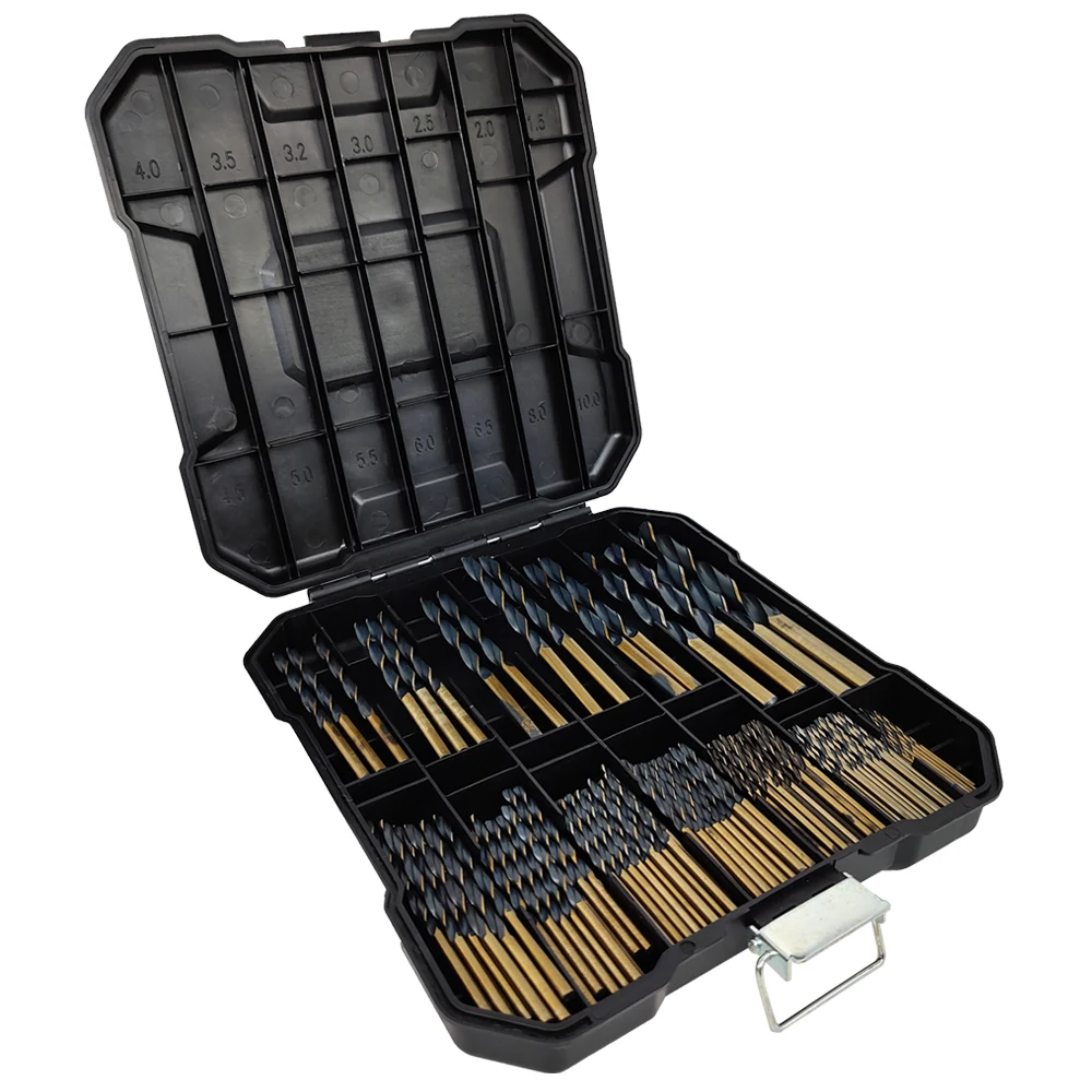 

99Pcs HSS Twist Drill Bit 1.5mm-10mm Hardening coating surface 135 degrees, power tool accessories, used for Wood Metalworking