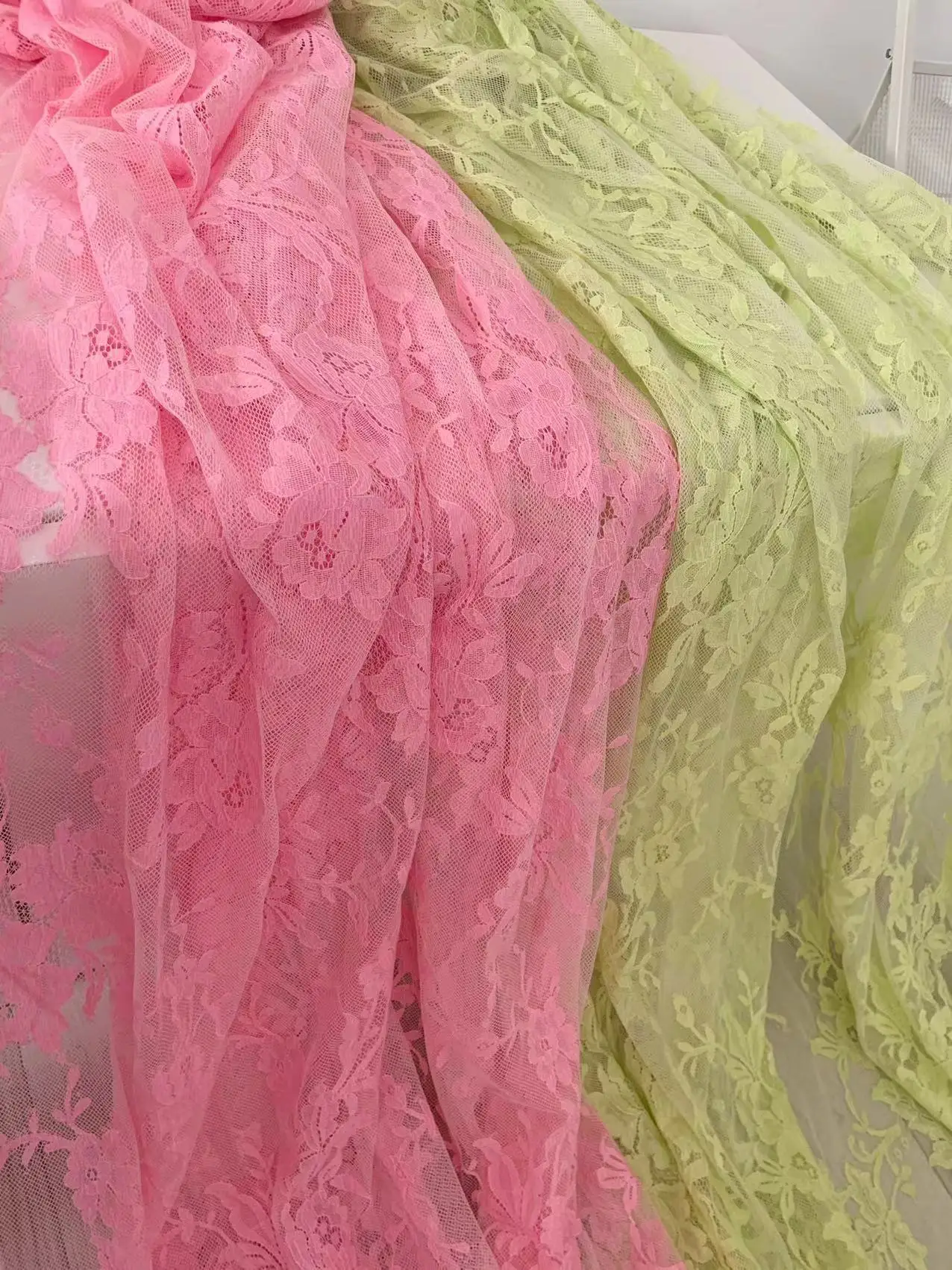 150 см * розовая кружевная ткань с цветами Шантильи сетчатая сетка для декора лифа