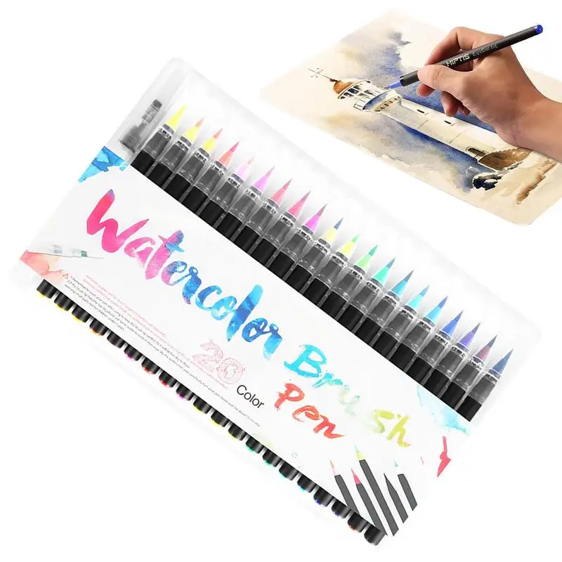 

Brush Marker Pens Colored Pens 201 Artist Fine Brush Tip Script Paintbrush DIY Brush Pen Set For Watercolor Painting And Hand