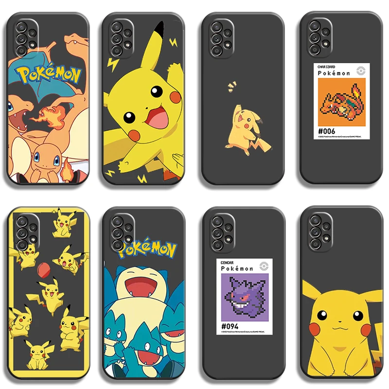 

Pikachu Pokémon Phone Cases For Samsung Galaxy A31 A32 A51 A71 A52 A72 4G 5G A11 A21S A20 A22 4G Back Cover Soft TPU Carcasa