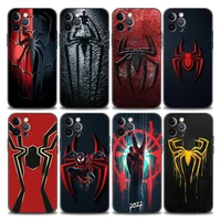 phone case for apple iphone 11 12 13 pro max 7 8 se xr xs max 5 5s 6 6s plus case silicone cover marvel spaiderman spider logo