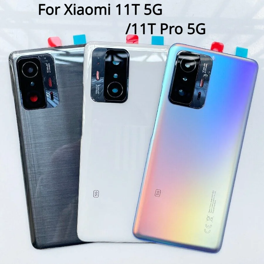 

Back Glass For Xiaomi 11T 5G 11T Pro 5G Battery Cover Rear Door Housing Mi 11T Back Case with Camera Lens