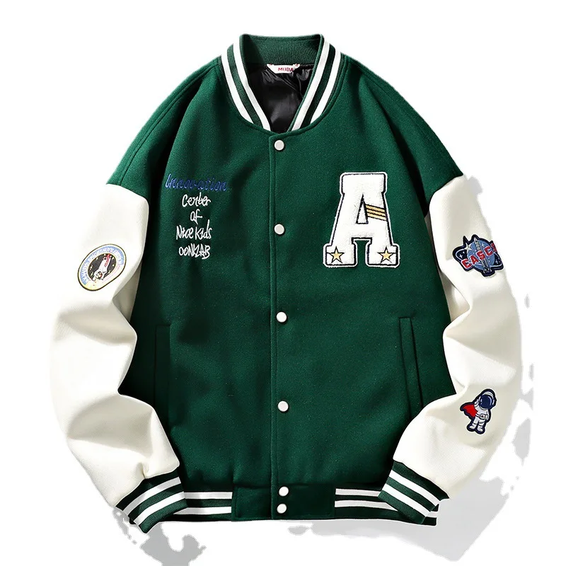 

Новинка, Высококачественная уличная бейсбольная куртка с вышитым логотипом в стиле ретро, уличная одежда для мужчин
