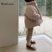 rinilucia fashion baby girl winter jacket floral thick wool infant toddler child warm sheep like coat baby outwear cotton 1 5y