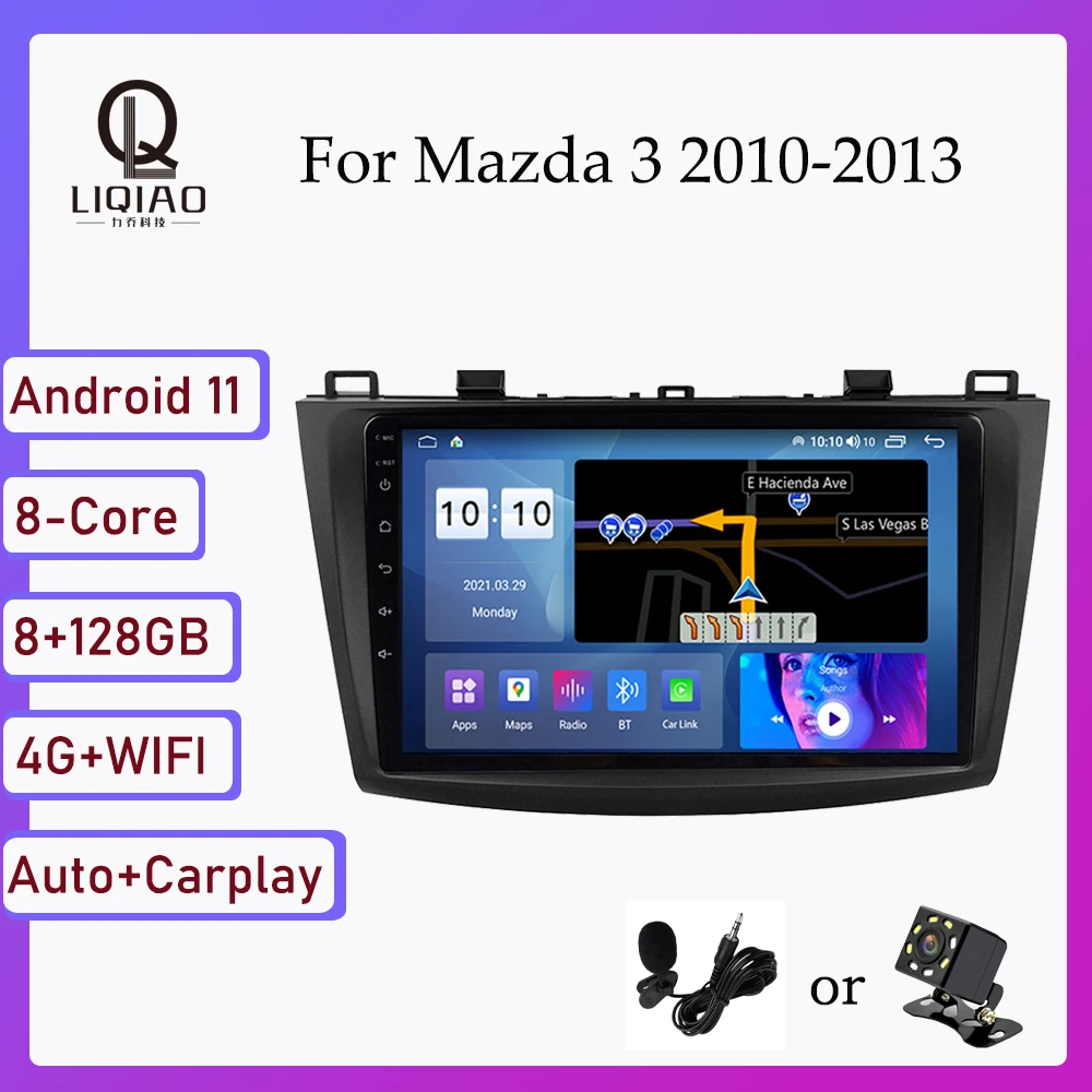 

Автомобильный мультимедийный плеер, проигрыватель с 9 "IPS Blu-Ray 1280*720P, GPS, Wi-Fi, 4G, без DVD, для Mazda 3, 2010, 2011, 2012, 2013, типоразмер 2DIN