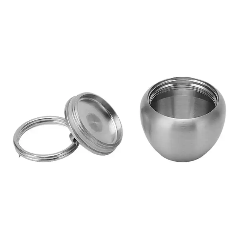 

Stainless Steel Pill Case Apple Shape Metal Medicine Can for Safety Charm for Buddhist Scriptures for Cinnabar
