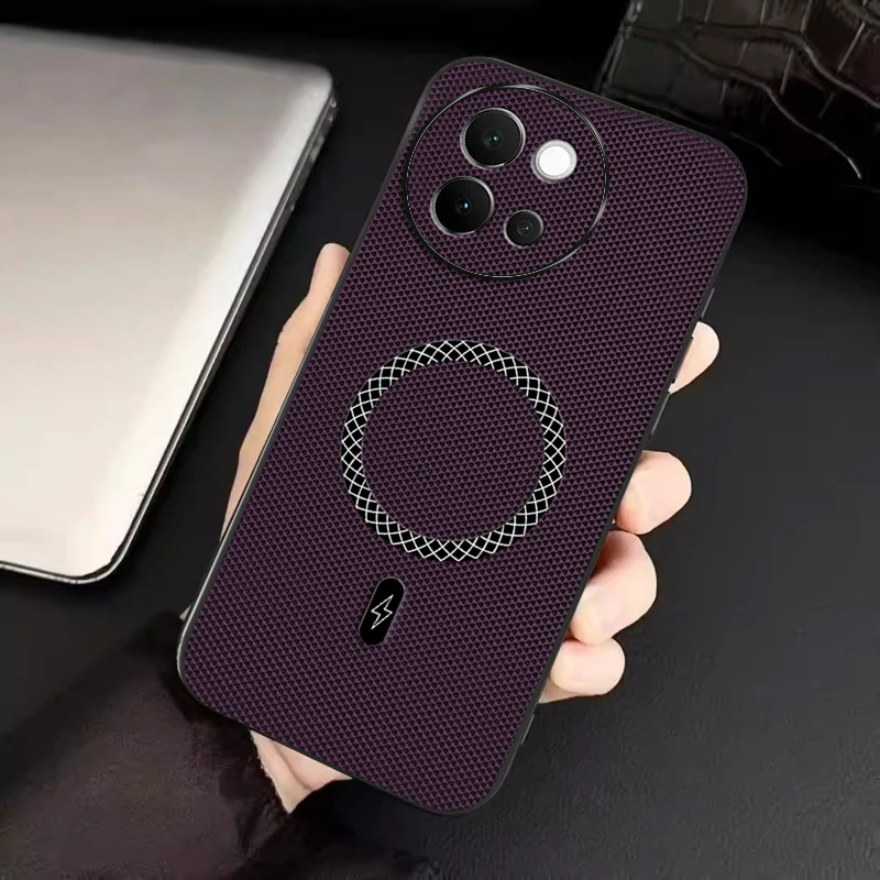 Фото Чехол Biruiqu VIVO V40 Lite: Новый ультратонкий магнитный кожаный противоударный защитный чехол для телефона №2