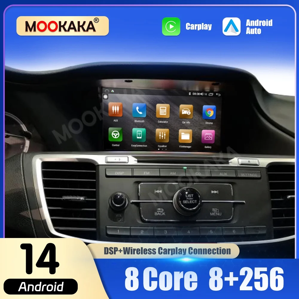 Фото Для Honda Accord 9-го поколения 2014 ~ 2016 автомобильный радиоприемник мультимедийный плеер Carplay Android авторадио стерео GPS Navi головное устройство №1