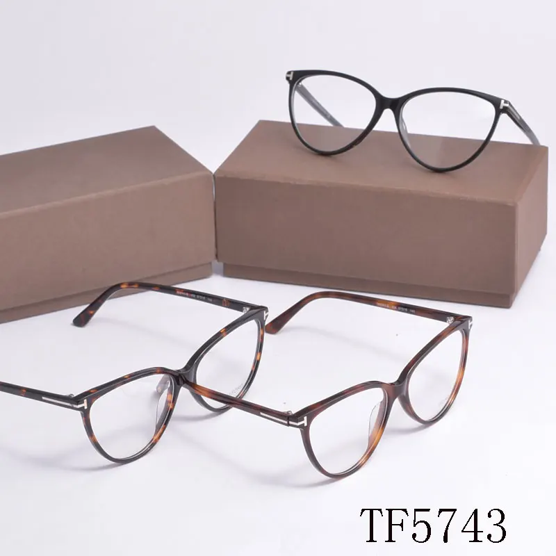 

Cat Eye Tom For Optical Eyeglasses Frames Forde Fashion Acetate Women Reading Myopia Prescription Glasses TF5743 With Case