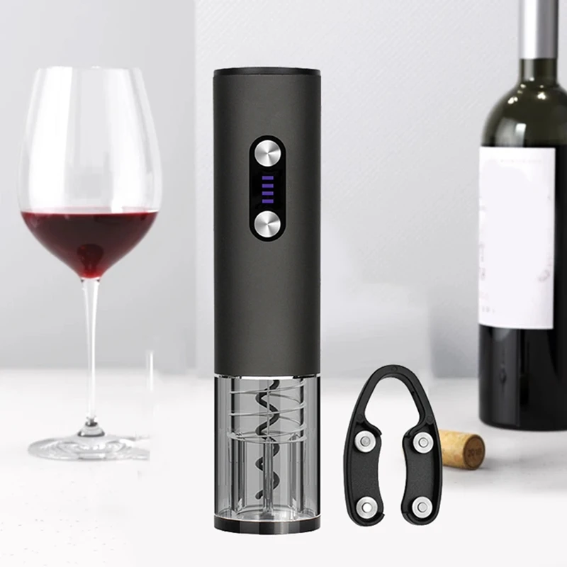 

Electric Wine Opener Automatic Corkscrew Wine Pourer Vacuum Stopper For Beer Rechargeable Bottle Opener Foil Cutter Kitchen Bar