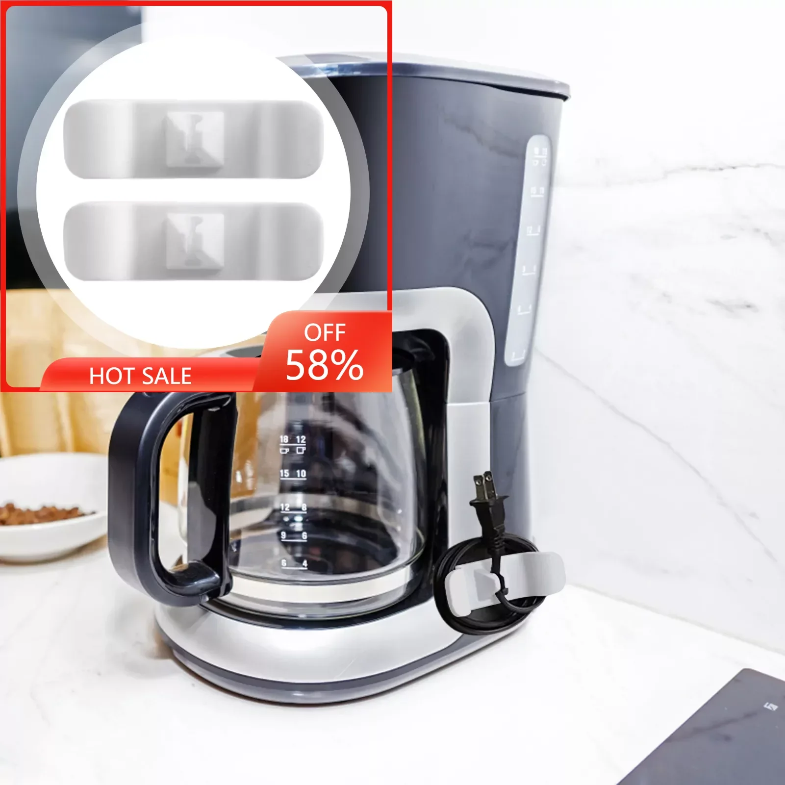 

Holder Clip Universal The Cord Wrapper Cord Organizer for Cables Storage Cable for Mixer Blender Kitchen Organization