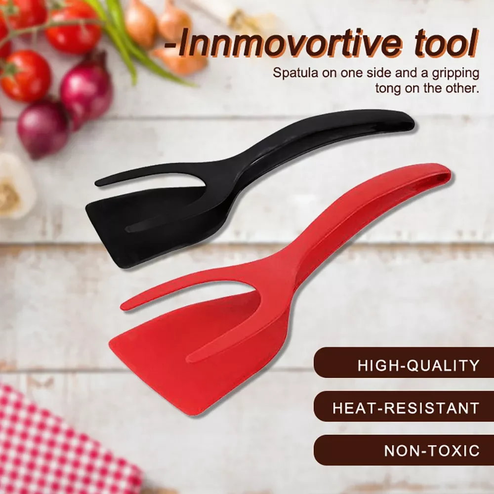 

2022New Multifunctional Food Clip Cooking Tongs Non-stick Grip Flip Bread Egg Steak Pancake Omelet Spatula Barbecue Kitchen Tool