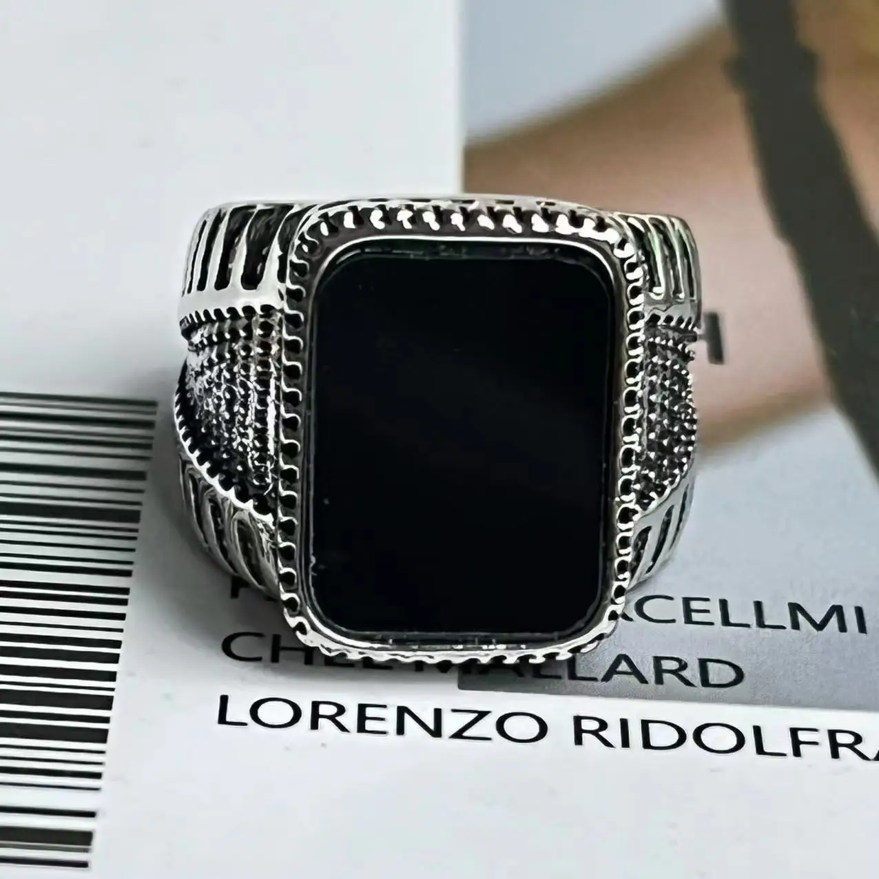 

New 2023 Exquisite Fashion Square Dress Accessories Black Ring Jewelry Alloy Ring Ring Wholesale Jewelry