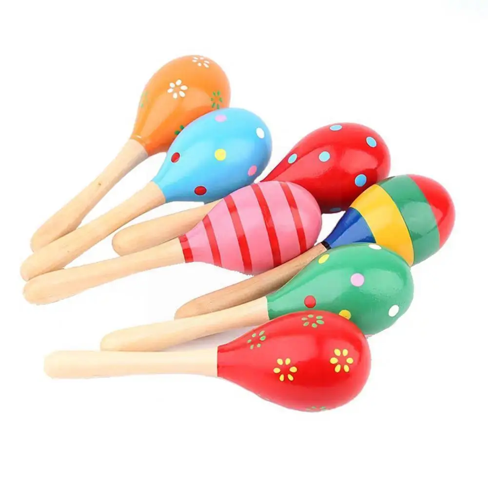 

Music Children's Toys Infant Toddlers Wood Sand Hammer Random Toy Rattles Wooden Shaker Toy Toy Color Baby Child Educationa U2v1