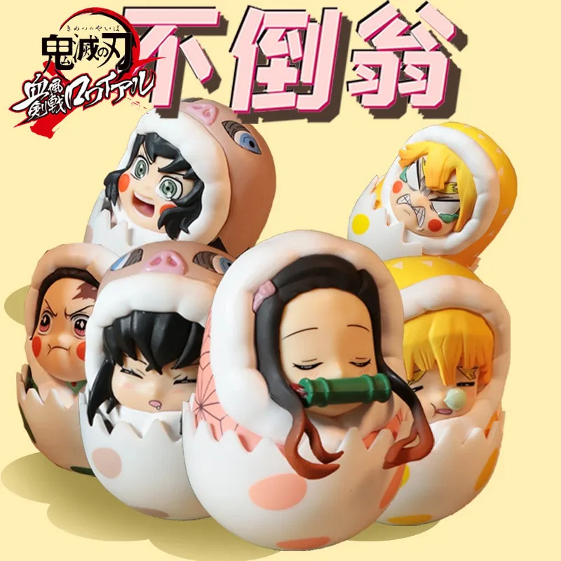 

Demon Slayer Tumblers Anime Figure Kamado Tanjirou Nezuko Inosuke Agatsuma Hashibira Zenitsu Eggshell Action Figurine Model Toy