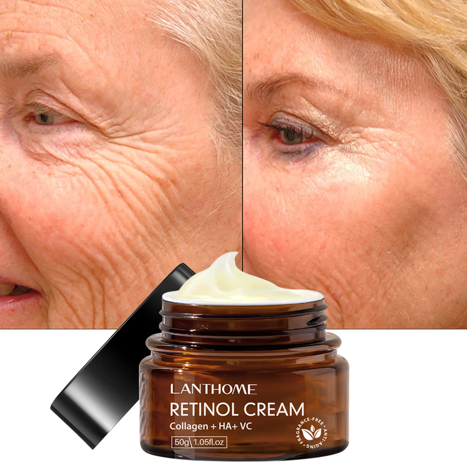 

Original Lanthome Retinol Cream Anti Aging Reduces Deep Wrinkles Moisturizing Nourishing Skin Facial Cream Fine Lines Dark Spots