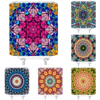 colorful bohemia mandala shower curtain geometric flower watercolor fabric bathroom curtains polyester waterproof with hook home