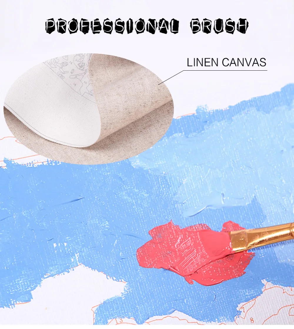 Набор для рисования по номерам на холсте с рамкой |